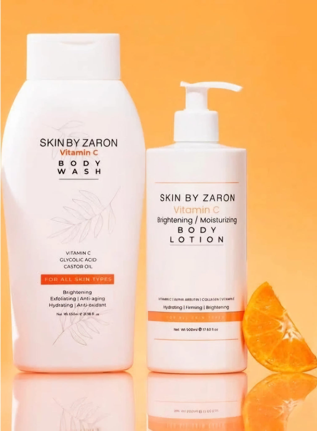 Gel douche et coffret corps à la vitamine C de ZARON