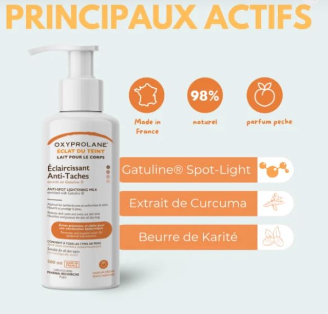 ✨ Lait Oxyprolane éclaircissant Anti-Taches – Teint uniforme & peau lumineuse