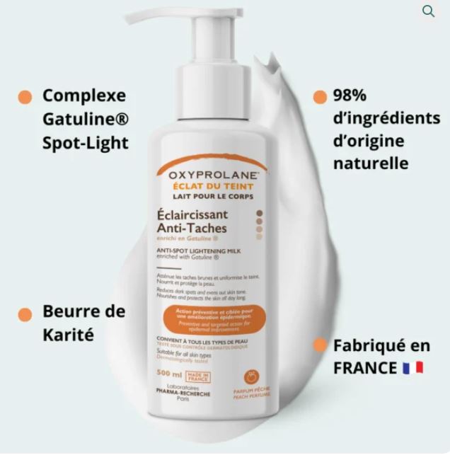 Lait éclaircissant anti-taches – éclat du teint m,kjb