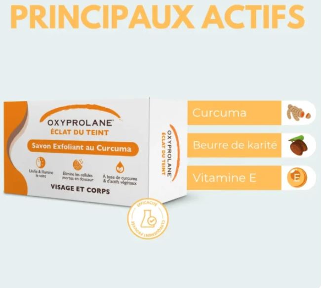 Savon Exfoliant au curcuma – OXYPROLANE® Éclat du teint